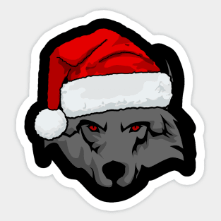 santa wolf christmas design Sticker